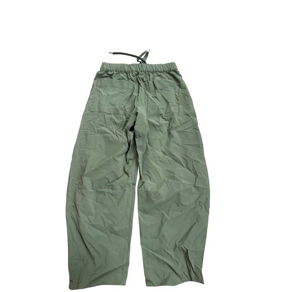 Everlane Olive Green Barrel Leg Pull On Utility Pants Womens Small Drawstring - Picture 3 of 4